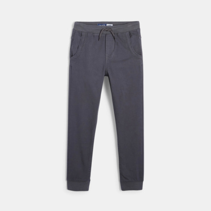 Avis Jogpant uni en toile stretch gris garçon OKAIDI 1