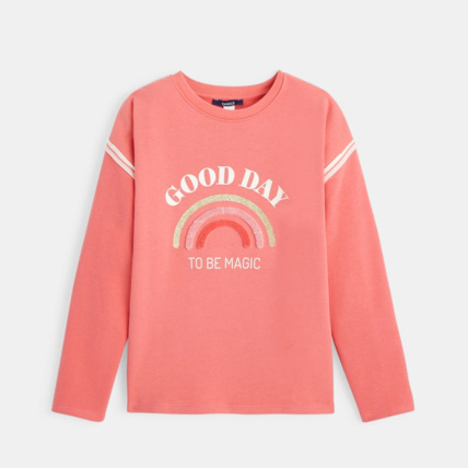Avis Sweat à message Good Day rose fille OKAIDI 1