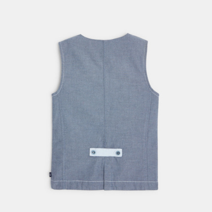 Avis Gilet veston en toile stretch bleu garçon OKAIDI 2