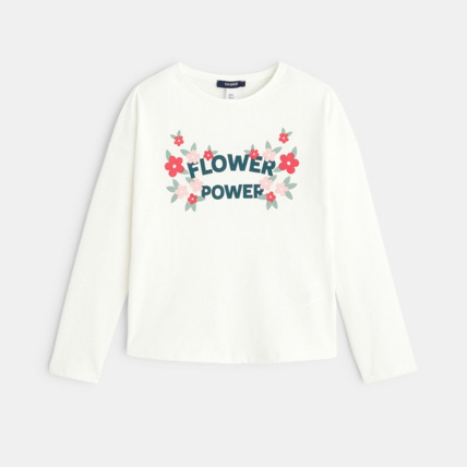 Avis T-shirt flower power blanc fille OKAIDI 1