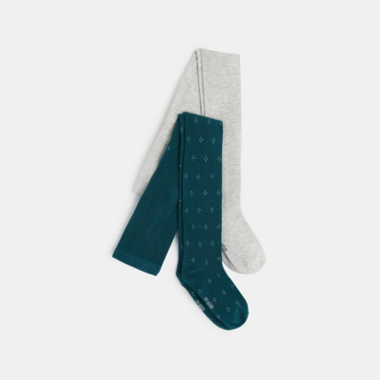 Avis Collants chauds en tricot (lot de 2) gris fille OKAIDI 1