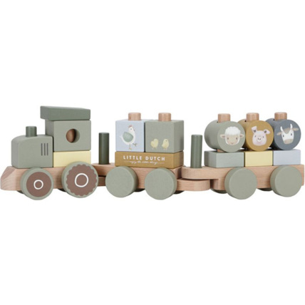 Avis Train à blocs en bois tracteur - Little Farm LITTLE DUTCH 1