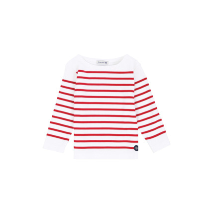 Avis Marinière "Amiral" Kids - coton - Blanc/Braise ARMOR-LUX 1