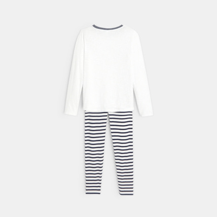 Avis Pyjama jersey flammé coeur à paillettes blanc fille OKAIDI 4