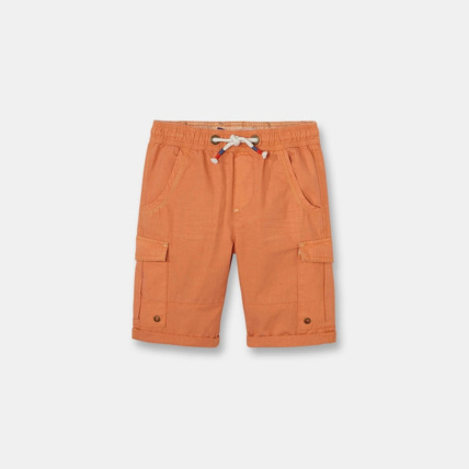 Avis Bermuda cargo en toile orange garçon OKAIDI 1