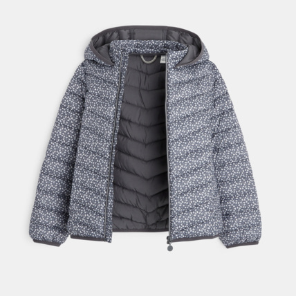Avis Doudoune à capuche motif petits cœurs grise fille OKAIDI 3