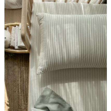 Avis Taie d'oreiller Percale de Coton Bio rayé KADOLIS 2