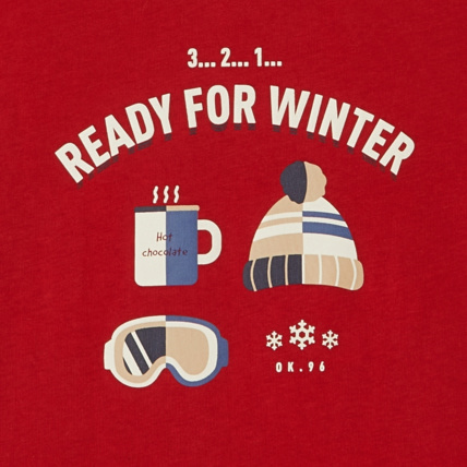 Avis T-shirt manches longues imprimé hiver rouge garçon OKAIDI 3