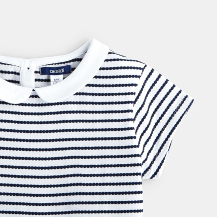 Avis T-shirt col Claudine bleu fille OKAIDI 3