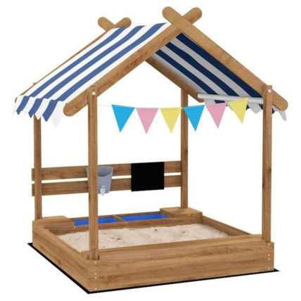Avis Bac à sable bois forme de maison OUTSUNNY 1