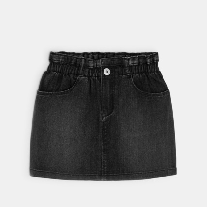 Avis Mini-jupe en jean taille haute noire fille OKAIDI 1