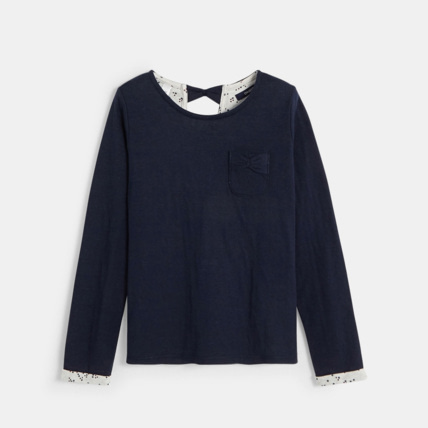 Avis T-shirt détail nœud bleu fille OKAIDI 1