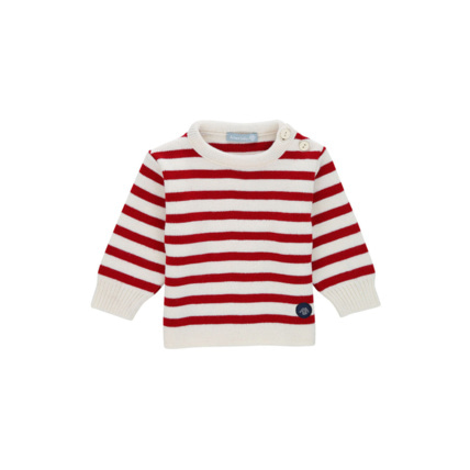 Avis Pull marin rayé "Fouesnant" Baby - Nature/Braise ARMOR-LUX 1