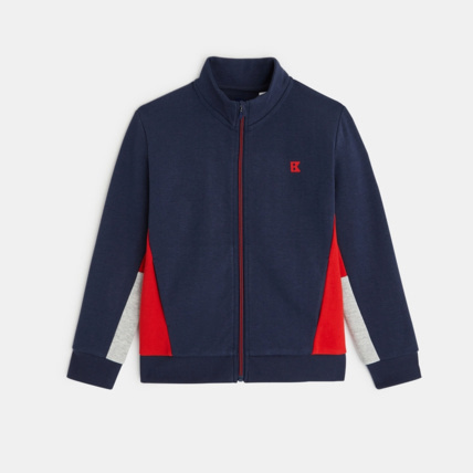 Avis Sweat zippé bicolore bleu garçon OKAIDI 1
