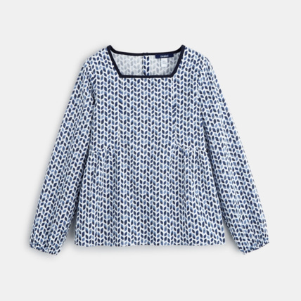 Avis Blouse imprimée bleue fille OKAIDI 1