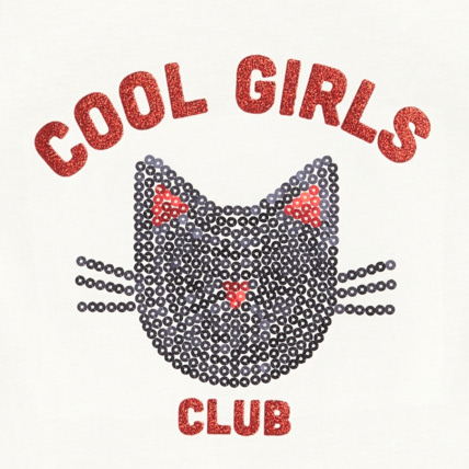 Avis T-shirt à sequins Cool Girls Club blanc fille OKAIDI 2