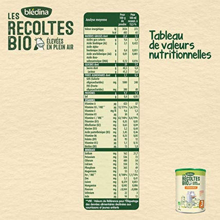 Avis Lait 3ème âge - Les Récoltes Bio - Croissance Blédina 8