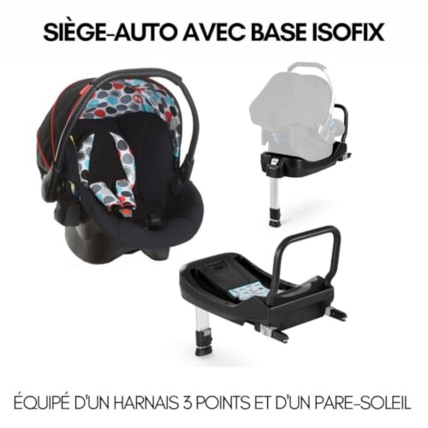 Avis Poussette 3 en 1 Saturn R Set avec Siege Auto Bebe Comfort Fix, Base Isofix, Nacelle et Assise Hauck 3
