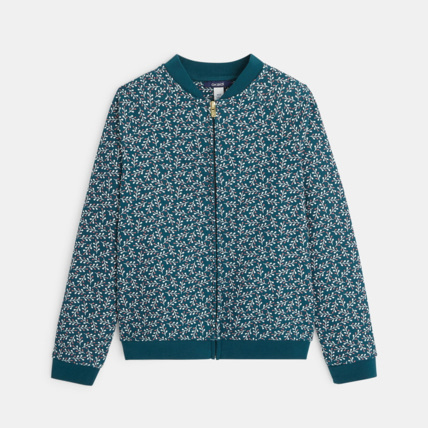 Avis Sweat-shirt zippé imprimé vert fille OKAIDI 1