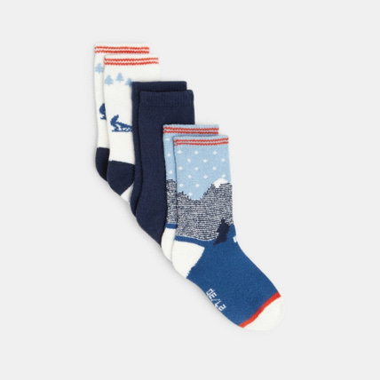Avis Chaussettes douces fantaisie (lot de 3) bleues garçon OKAIDI 1