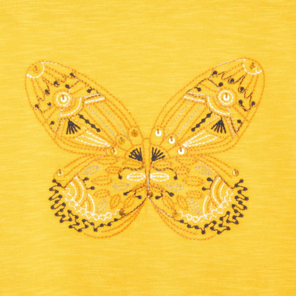 Avis T-shirt à motif brodé jaune fille OKAIDI 2