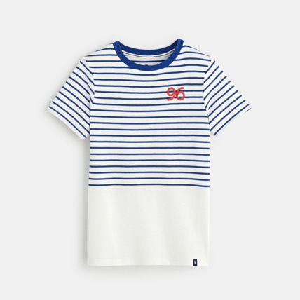 Avis T-shirt à message bleu garçon OKAIDI 1