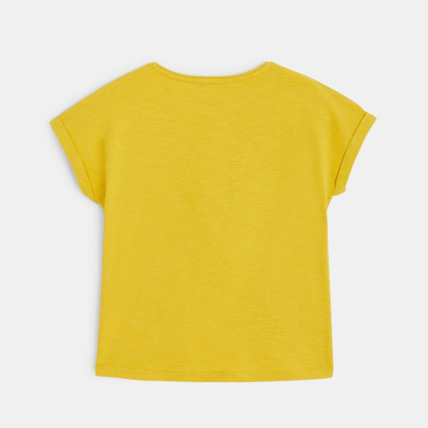Avis T-shirt manches courtes motif animal jaune fille OKAIDI 4