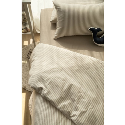 Avis Housse de couette Percale de Coton Bio rayé 1 personne KADOLIS 2