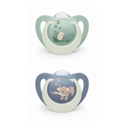 Avis Lot de 2 sucettes physiologiques nuit First Choice NUK 1