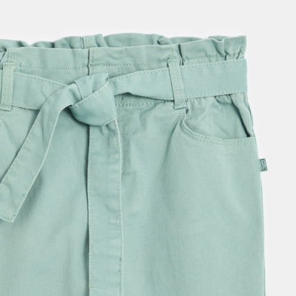 Avis Pantalon taille haute en toile vert fille OKAIDI 2