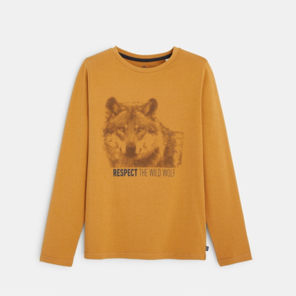 Avis T-shirt en coton biologique motif animal 3D beige garçon OKAIDI 1