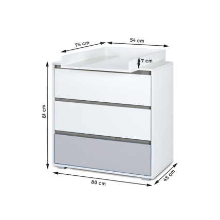 Avis Commode bébé avec plan à langer amovible et 3 tiroirs DALIA Mon Mobilier Design 4