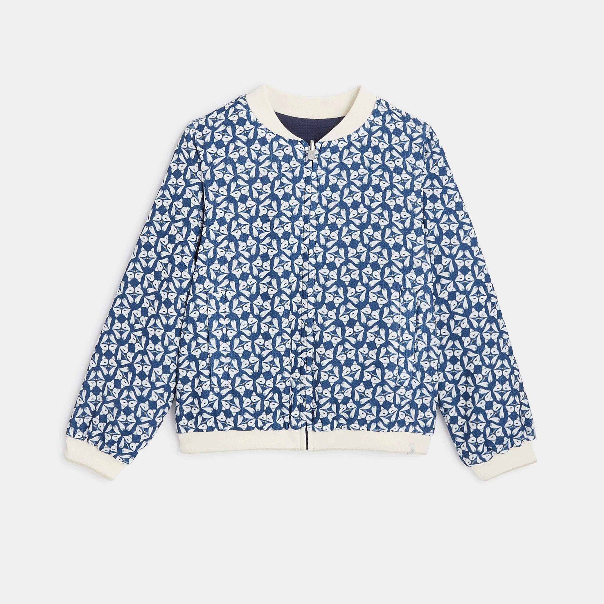 Avis Blouson imprimé réversible bleu fille OKAIDI 5