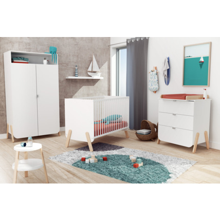 Avis Chambre enfant lit + commode 3 tiroirs et armoire en bois PIRATE AT4 1