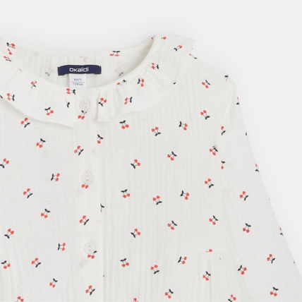 Avis Chemise en gaze de coton motifs cerises rouge fille OKAIDI 4