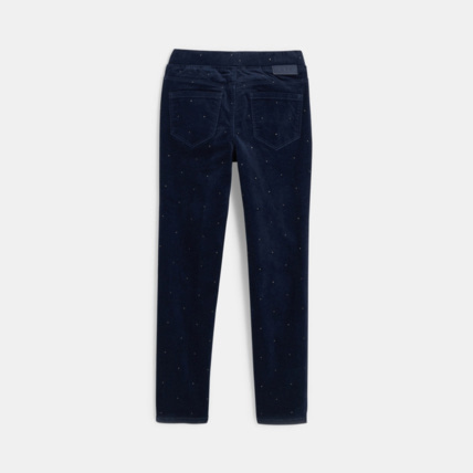 Avis Treggings en velours à pois pailletés bleu fille OKAIDI 4