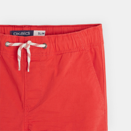 Avis Pantalon en toile unie rouge garçon OKAIDI 2