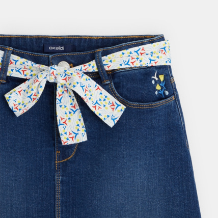 Avis Jupe en jean ceinturée bleue fille OKAIDI 2
