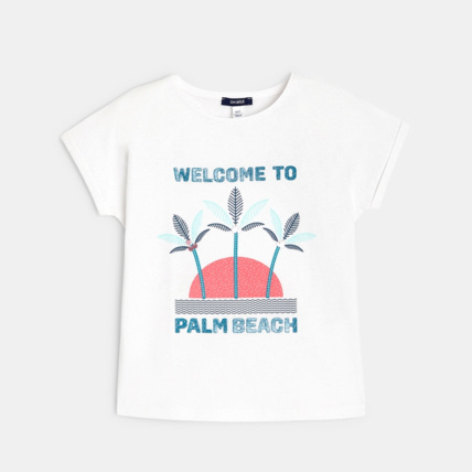 Avis T-shirt manches courtes Welcome to... rose fille OKAIDI 2