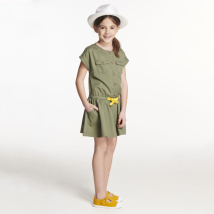 Avis Robe boutonnée en twill verte fille OKAIDI 1