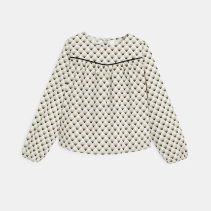 Avis Blouse manches longues imprimée noire fille OKAIDI 1