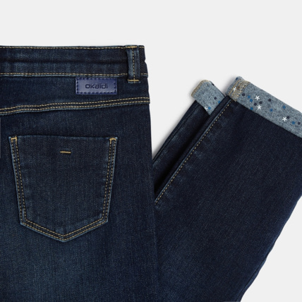Avis Jean slim thermorégulant bleu fille OKAIDI 3