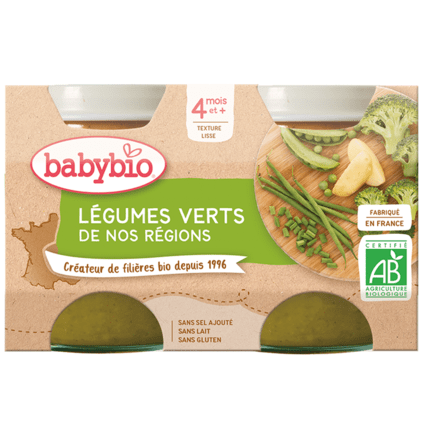 Avis Pots Légumes verts de nos Régions 130 g dès 4 mois Babybio 1