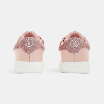 Avis Tennis mix matières croûte de cuir et paillettes roses fille OKAIDI 4