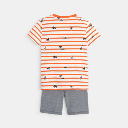 Avis Pyjama d'été rayé et imprimé orange garçon OKAIDI 4