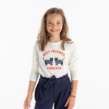 Avis T-shirt best friends forever bleu fille OKAIDI 1