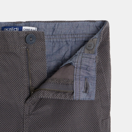 Avis Pantalon chino slim en toile fantaisie gris garçon OKAIDI 3