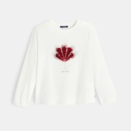 Avis T-shirt manches longues à motif brodé rose fille OKAIDI 2