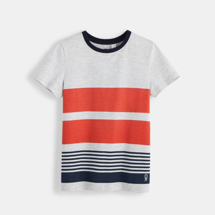 Avis T-shirt rayé orange garçon OKAIDI 1