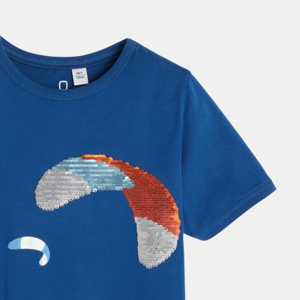 Avis T-shirt à sequins magiques bleu garçon OKAIDI 3